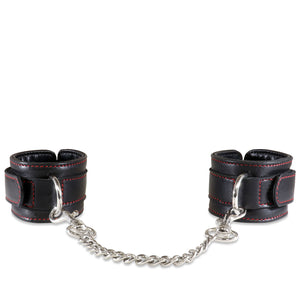Leather Handcuffs w/Hook & Loop Closure #6419