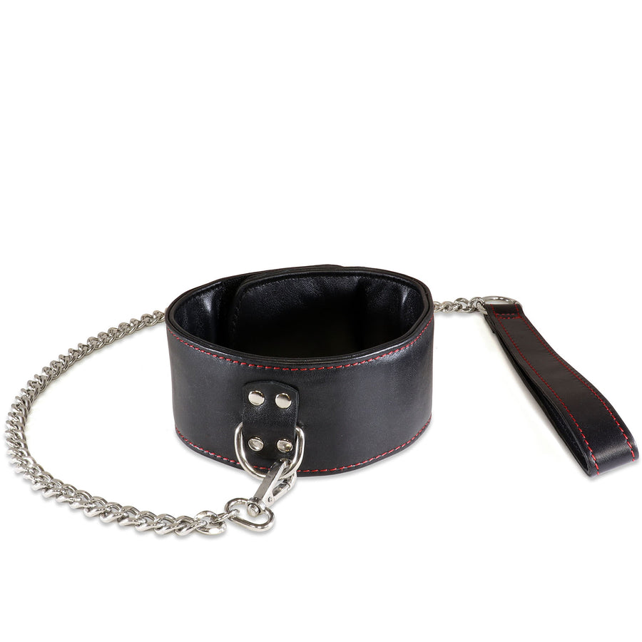 2 1/2" Leather Collar w/Chain #6503